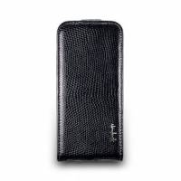iPhone5 5s- Vellum Series- 蜥蜴掀蓋式皮套-碳黑色