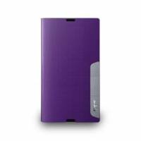 Sony Z Ultra- 方格壓紋側翻站立式皮套- 鈷紫色