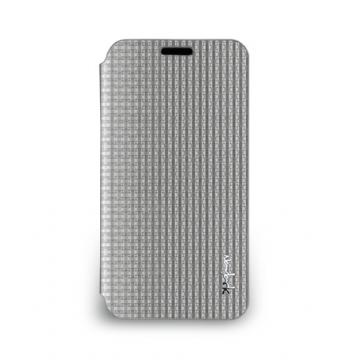 Galaxy S5- 絲光格紋皮套- 霧鉻銀