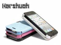 iPhone5皮套 超薄十字紋 側翻式手機保護套 磁扣設計
