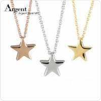 【ARGENT銀飾】迷你系列「小星星 玫瑰金 白K金 黃K金 3色選1 」純銀項鍊 單條價
