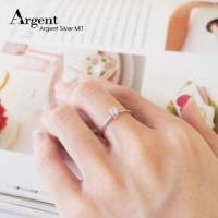 【ARGENT銀飾】微鑲鉑銀閃亮系列「巧鑽 4M 白K金 」純銀戒指