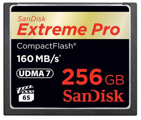 滿足 4K 專業錄影需求， SanDisk 推出符合 VPG 規範之 256GB Extreme Pro CompactFlash