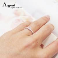 【ARGENT銀飾】尾戒系列「燦爛之眼 白鑽 無染黑 」純銀戒指