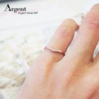【ARGENT銀飾】微鑲鉑銀閃亮系列「深愛 玫瑰金 」純銀戒指