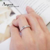 【ARGENT銀飾精品】K白金真鑽系列－女戒「真情守護 R29女.細版 」14K金戒指單鑽+22顆排鑽顆鑽 Diamond 結婚戒指