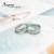 【ARGENT銀飾精品】K白金真鑽系列－男女對戒－「真情鴛鴦 R33寬+細版 」14K金戒指 一對價 求婚訂婚結婚戒指