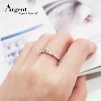 【ARGENT銀飾精品】K白金真鑽系列－女戒「真愛自由 R36女.細版 」14K金戒指 5顆鑽 Diamond 結婚戒指