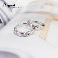 【ARGENT銀飾精品】K白金真鑽系列－男女對戒－「真愛擁久 R52寬+細版 」14K金戒指 一對價 求婚訂婚結婚戒指