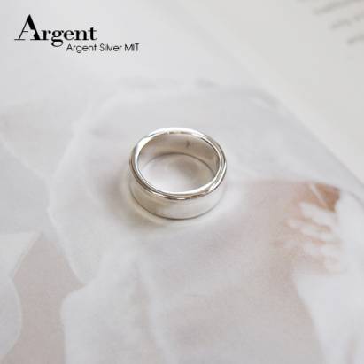 【ARGENT銀飾】造型系列「弧形(無刻字)(寬.男)」純銀戒指