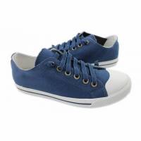 2014春夏新款 Burnetie男款 素色低筒帆布鞋 藍色
