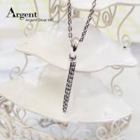【ARGENT銀飾】造型系列「旋轉愛戀 黑鑽 」純銀項鍊