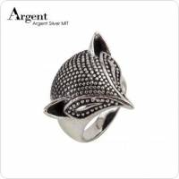 【ARGENT銀飾】動物系列「銀狐 染黑款 」純銀戒指 純銀硫化染黑處理