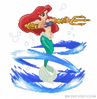 Disney公主與Capcom女性格鬥元素所結合的圖像