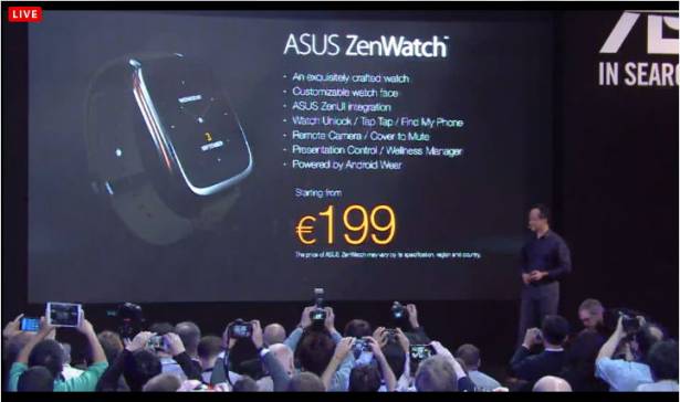 IFA 2014 ： Asus 正式發表 ZenWatch ， 199 歐元並且基於 Android Wear 系統