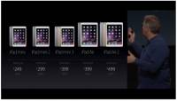 iPad全系列登場，便宜到貴任君選擇，容量規格與iPhone 6相同狀況，新版iPad也跳過32GB