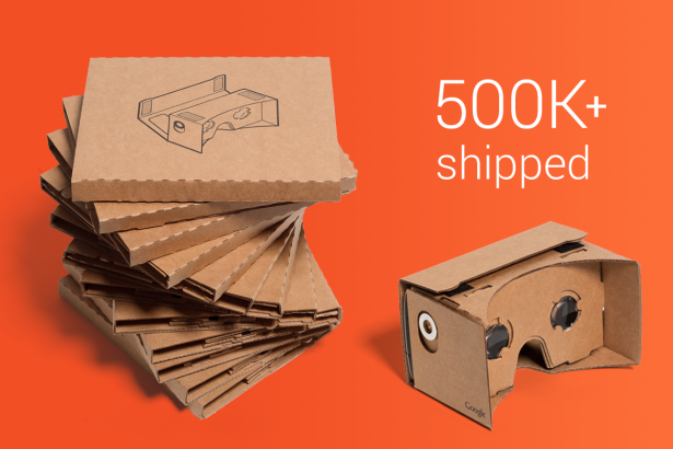 最低成本的 VR 套件受歡迎是應該的， Google 公布至今發出五十萬個 Cardboard