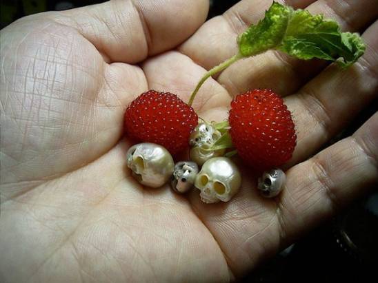 日本珠寶藝術家 Shinji Nakaba 的骷髏頭珍珠項鍊